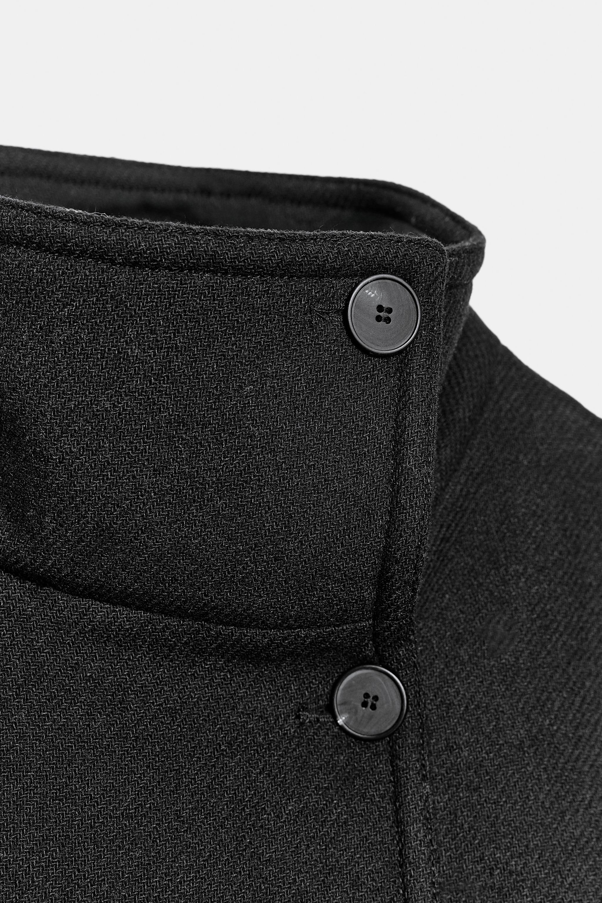 HIGH NECK WOOL BLEND SHORT COAT