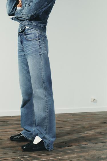 TRF MID-WAIST WIDE-LEG JEANS - Blue by Zara