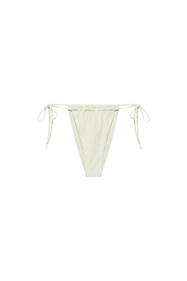 BAS DE BIKINI UNIE À NŒUDS - Écru de Zara