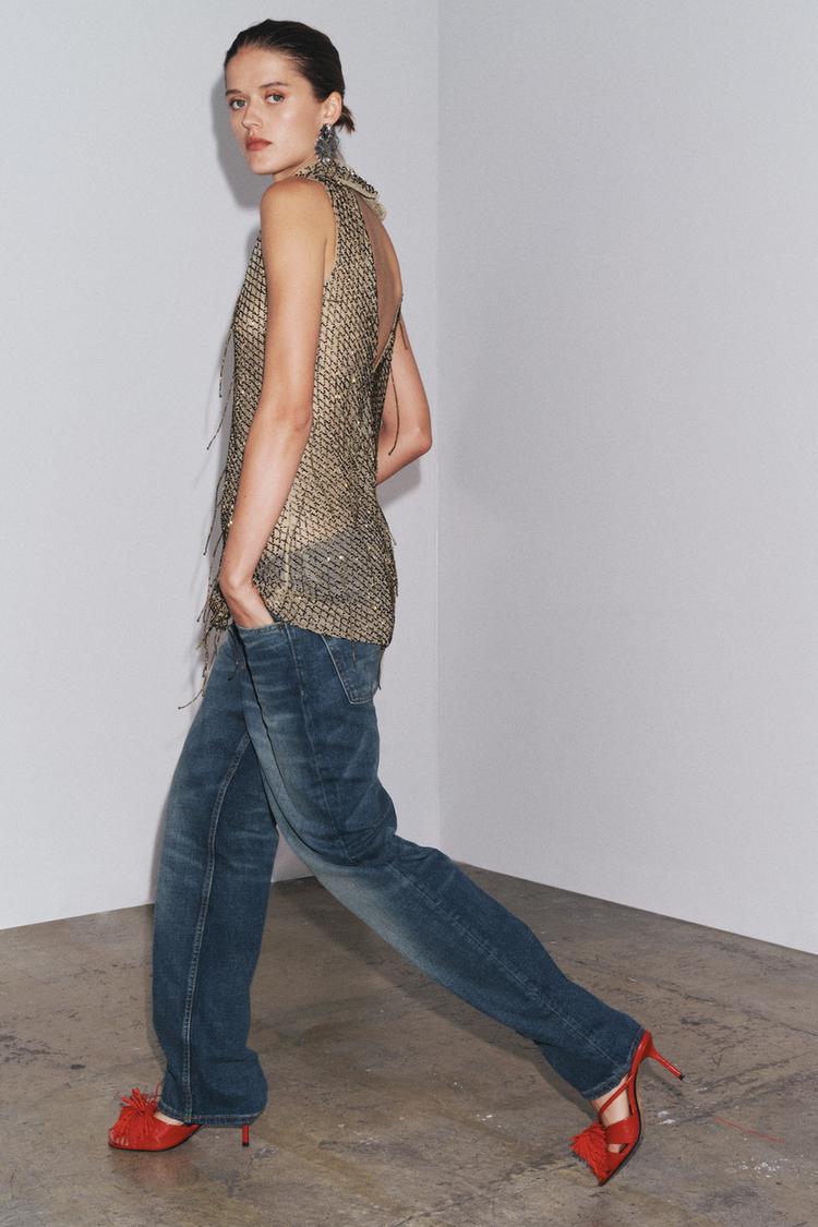 High Waisted Pantalon Coral Zara Pantalon Ancho Pantalon Con