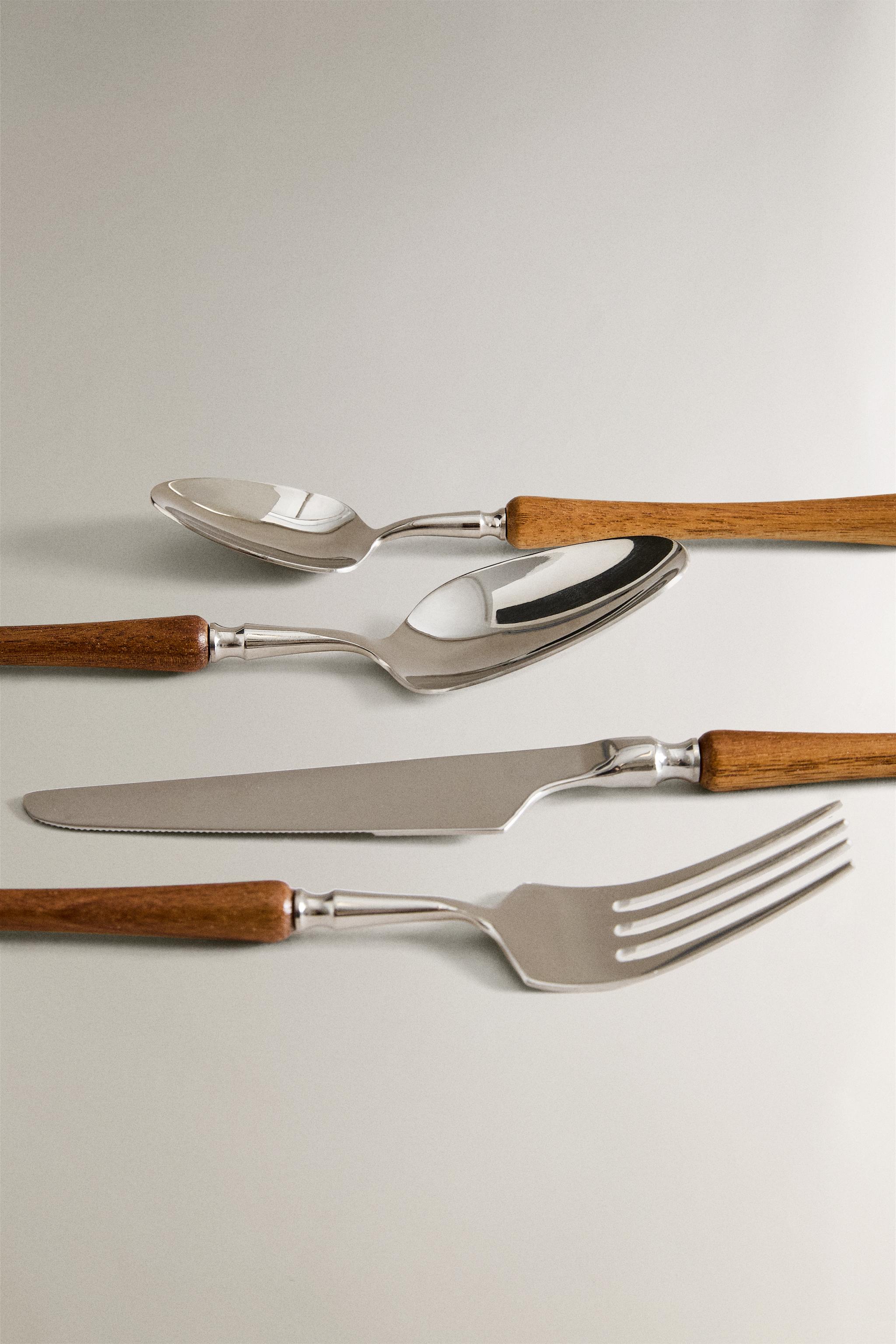 4-PIECE WOODEN FLATWARE SET - Light beige | ZARA United States 4-PIECE WOODEN FLATWARE SET - Light beige | ZARA United States