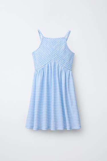 CHECK TEXTURED DRESS - Light blue by Zara