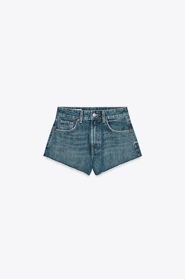 SHORT MINI EN JEAN TRF TAILLE NORMALE - Bleu / Gris de Zara - Image 6