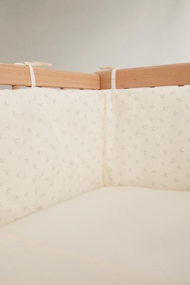 CHILDREN’S FLORAL COT BUMPER COVER - Butter by Zara - Image 1