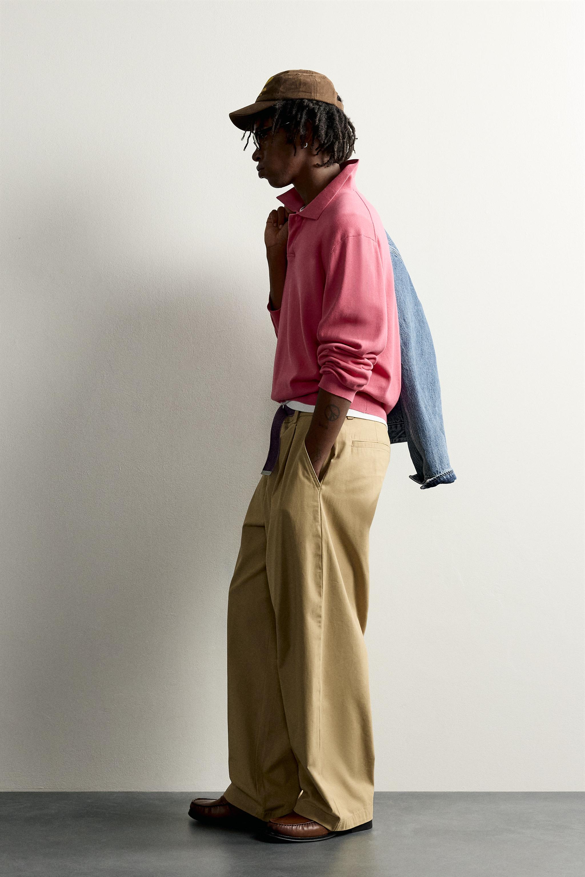 Zara FRUIT OF THE LOOM™ PAMUKLU TRİKO POLO T-SHIRT görsel 4