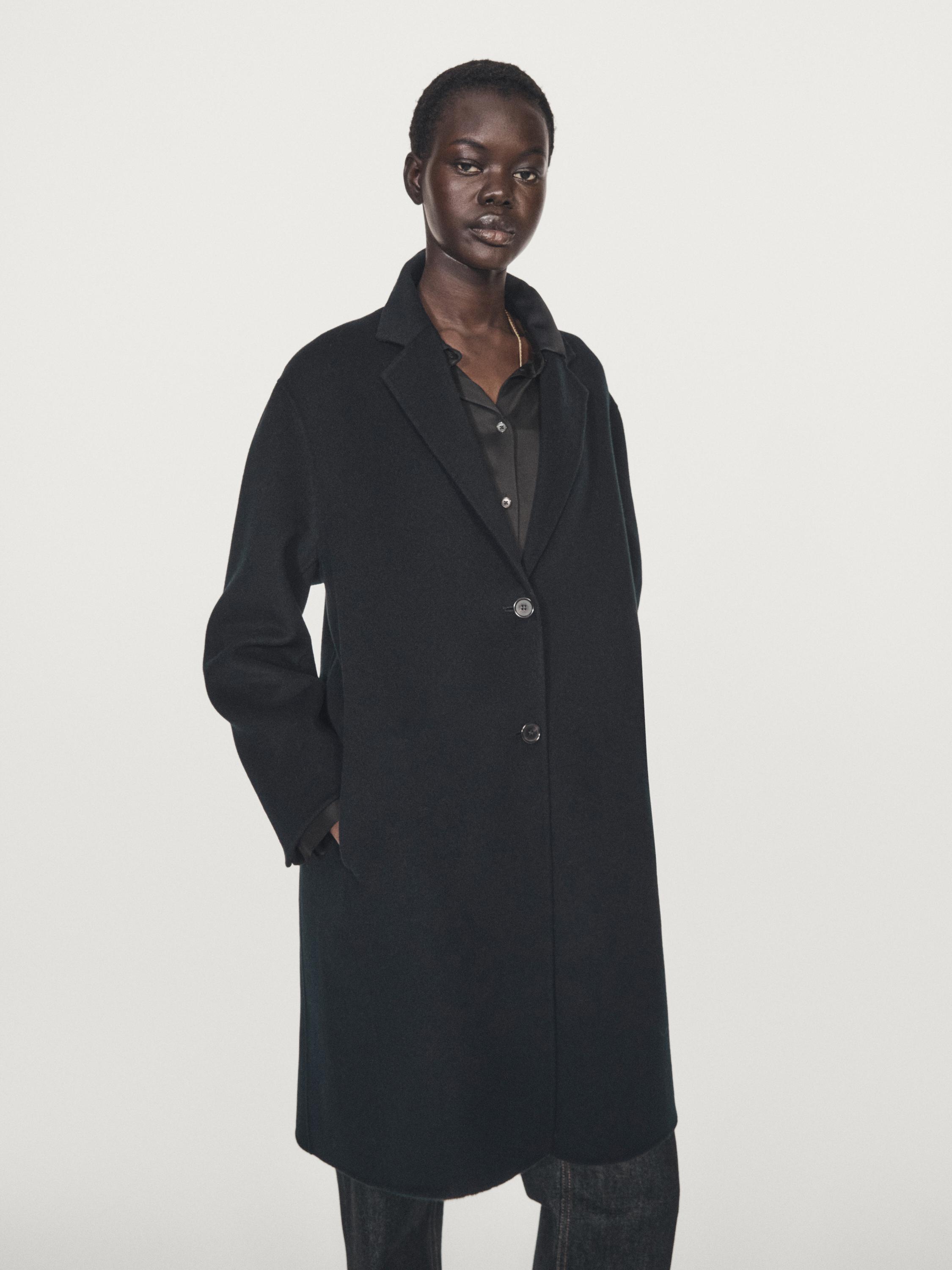 Two-button wool blend coat