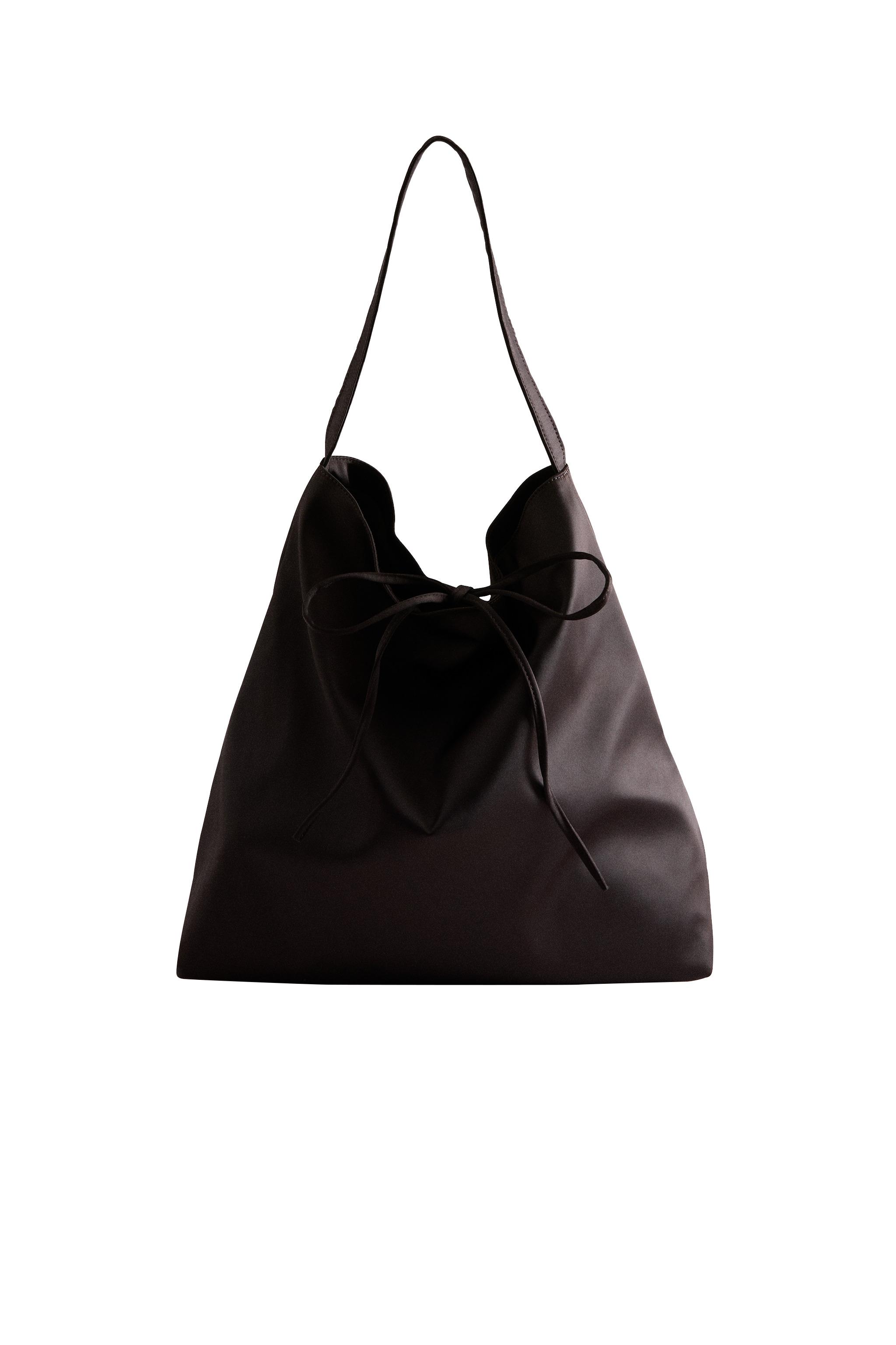 SATEEN TOTE BAG - Chocolate Brown | ZARA United States