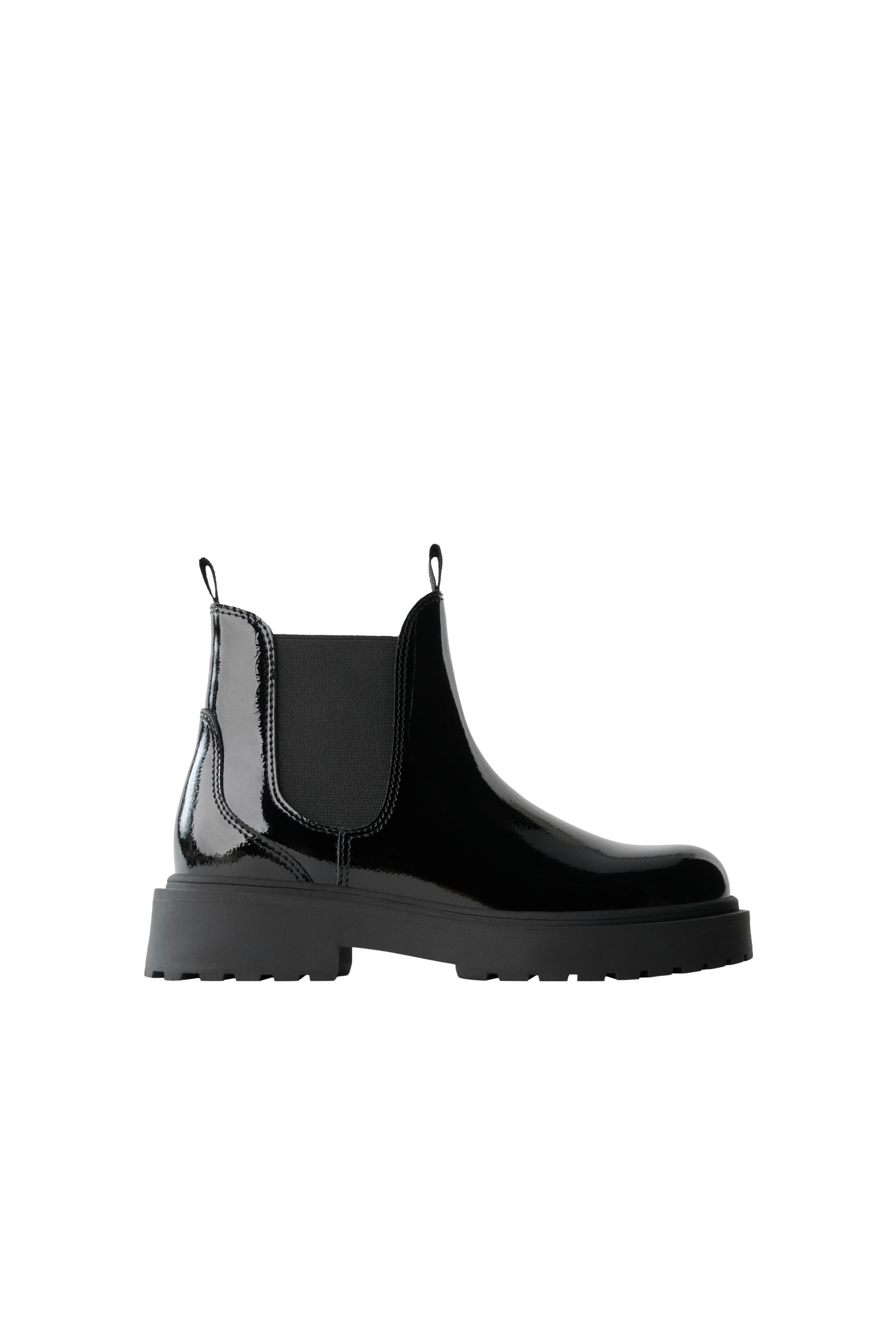 PATENT ANKLE BOOTS - Black | ZARA United States