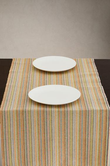 CHEMIN DE TABLE COTON RAYURES - Orange de Zara - Image 1