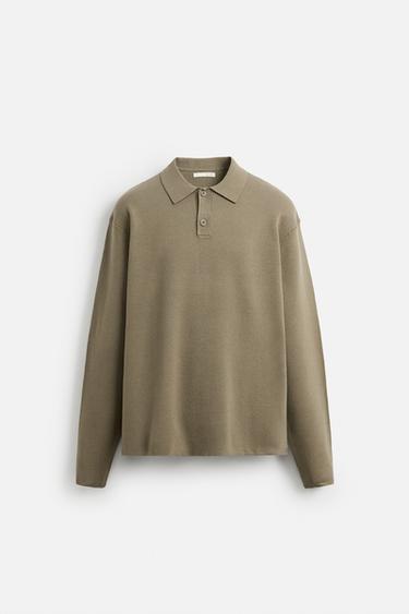 SOFT KNIT POLO SHIRT - Sage Green by Zara