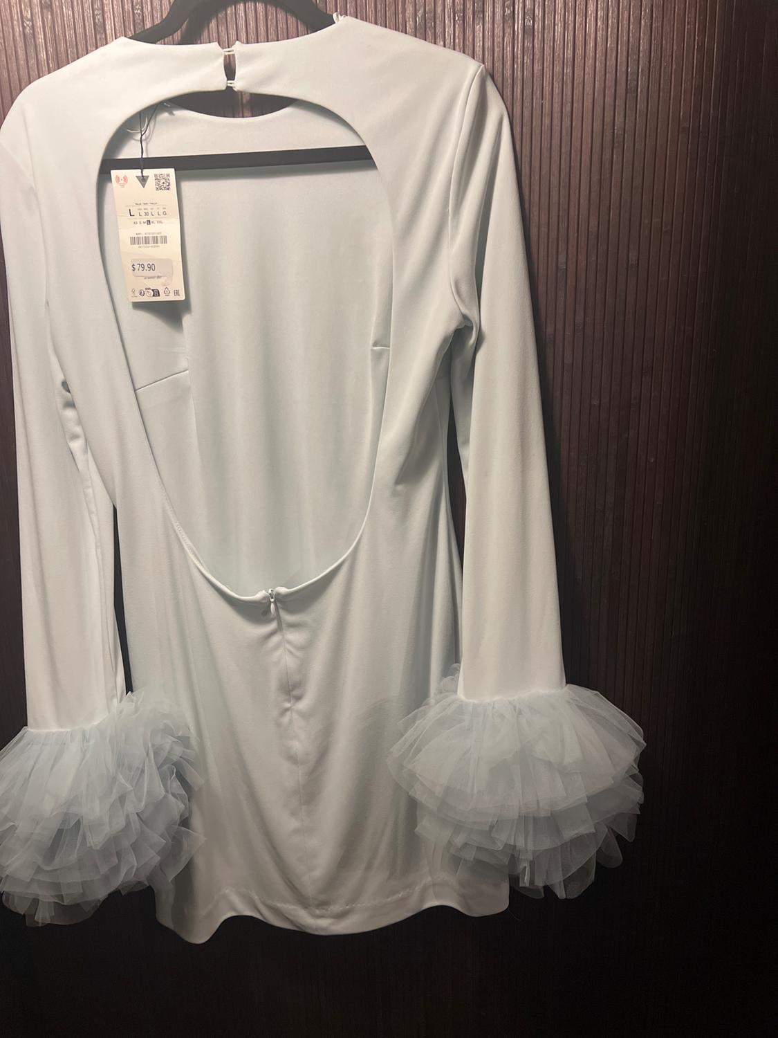 SHORT TULLE CUFF VOLUME DRESS - Image 5