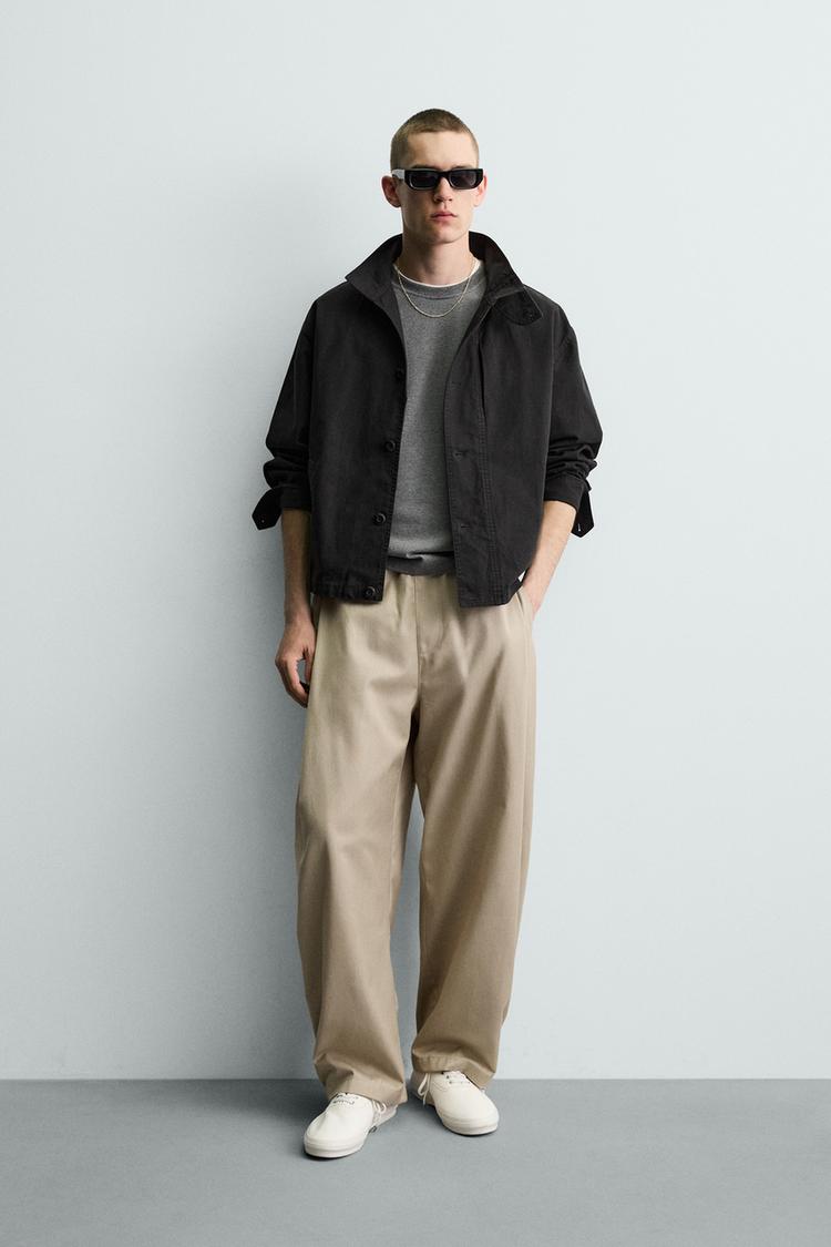 ZARA BALLOON FIT PLEATED TROUSERS