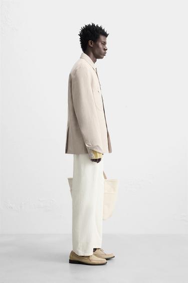 100% LINEN JACKET WITH POCKETS - Sand by Zara - Image 3