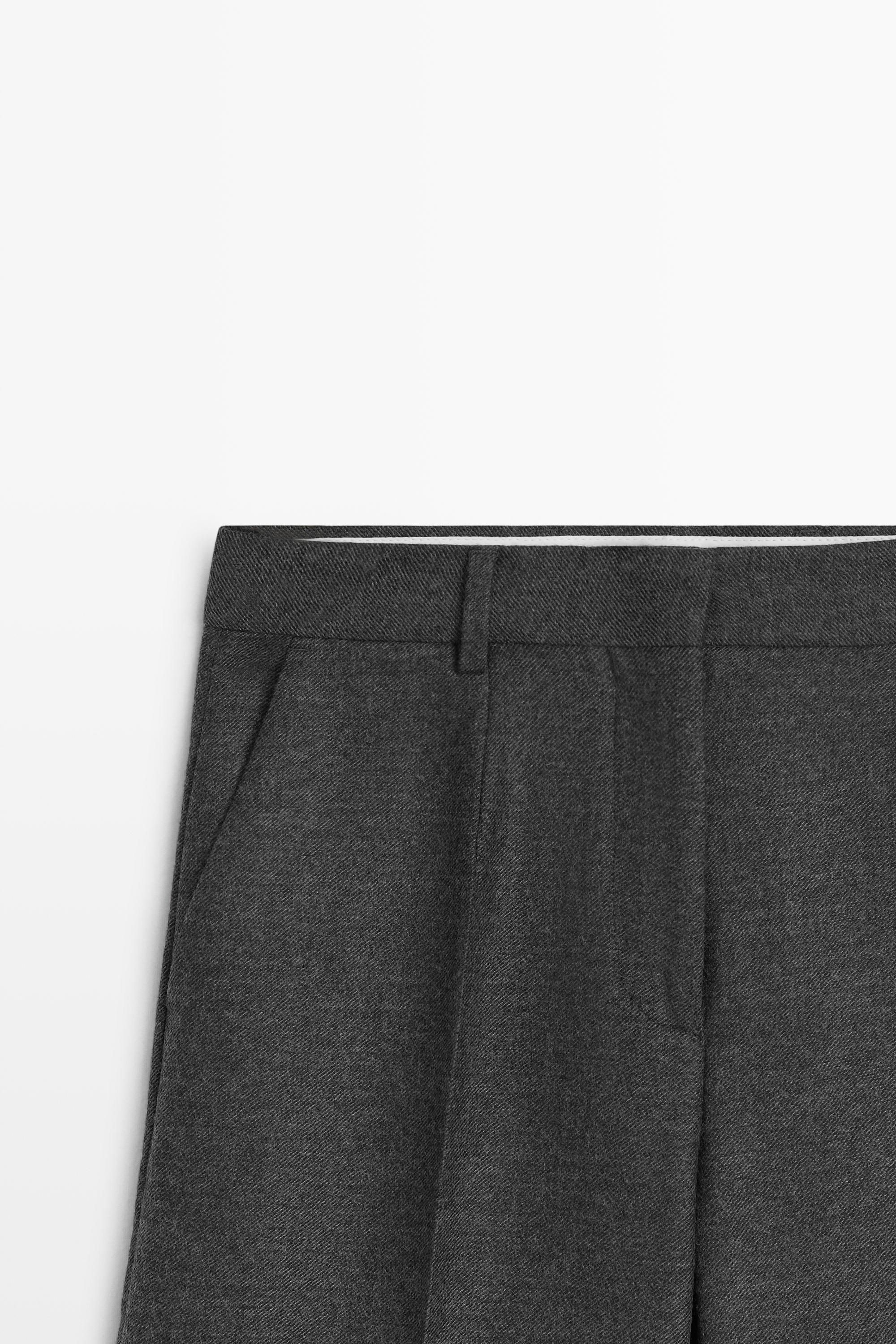 Pantalon de costume en flanelle 100 % laine