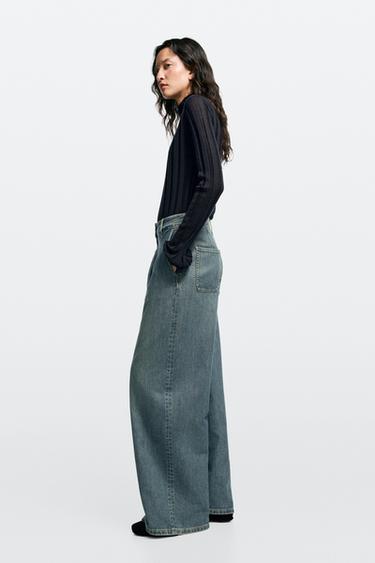 High-waist wide-leg jeans total look — tundra 1