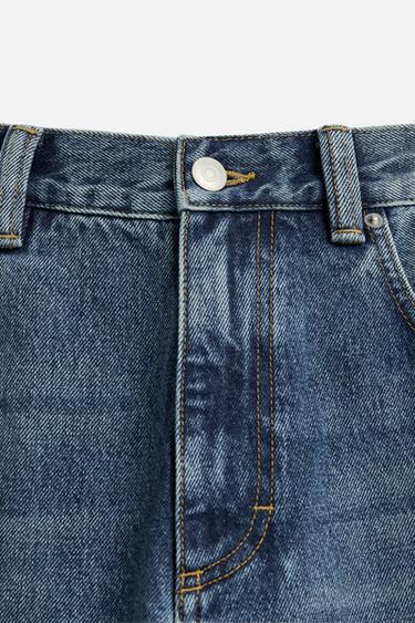 EMBROIDERED RELAXED FIT JEANS - Mid-blue by Zara - Image 8