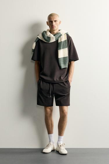 Zara INTERLOCK RELAXED FIT SWEATSHIRT - Dark brown