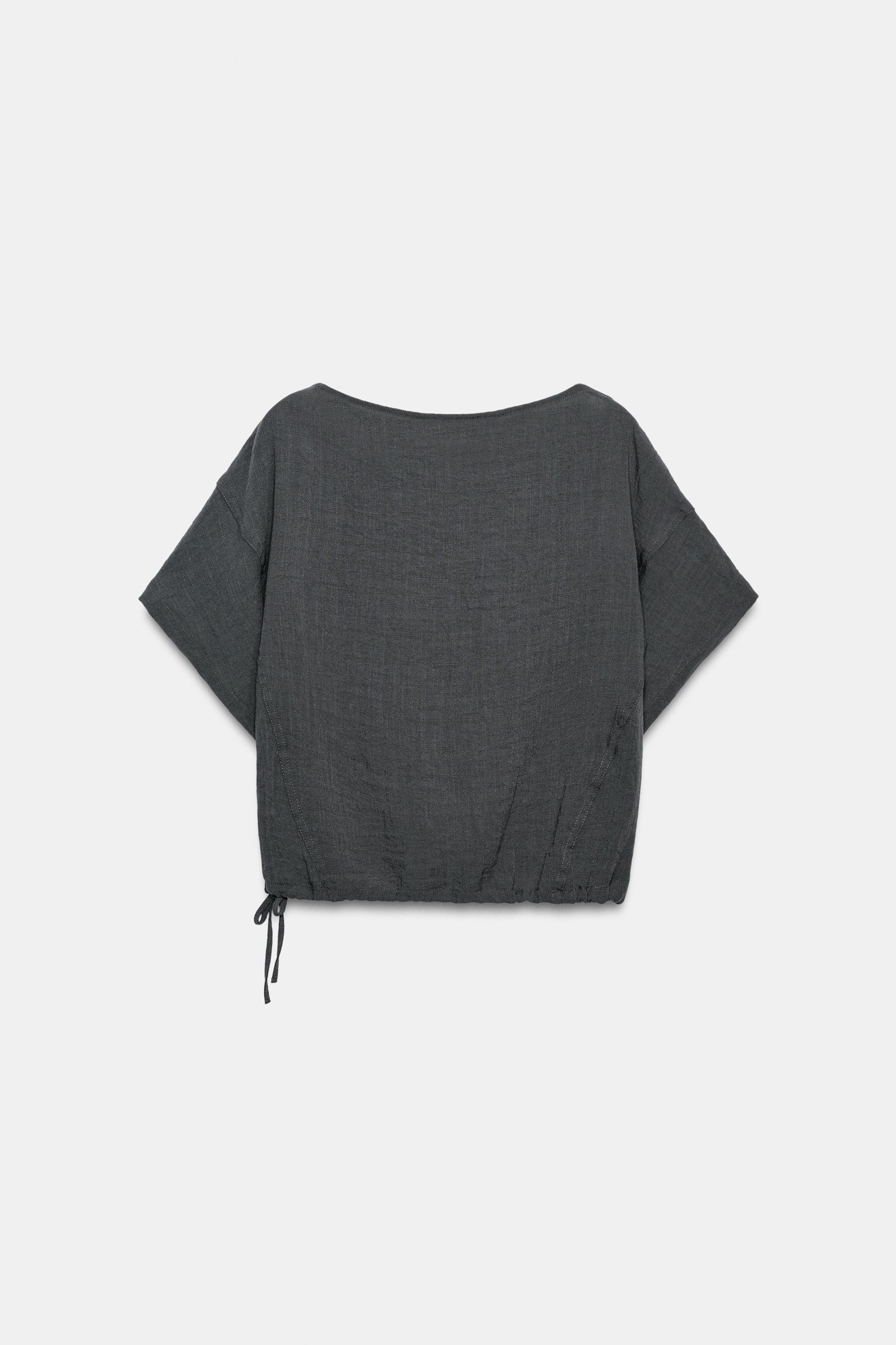 ADJUSTABLE HEM CAPE SHIRT