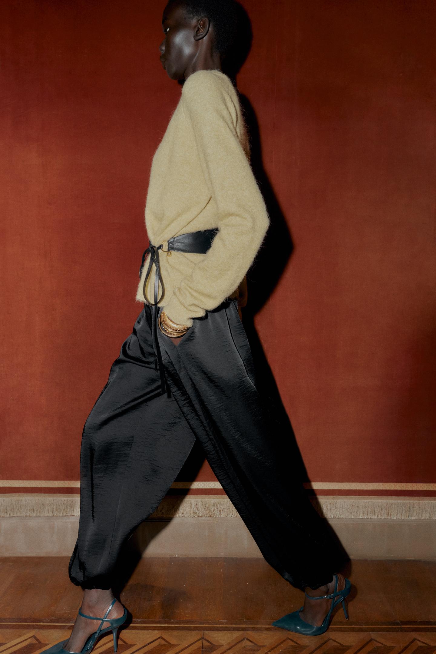 SATIN BALLOON TROUSERS