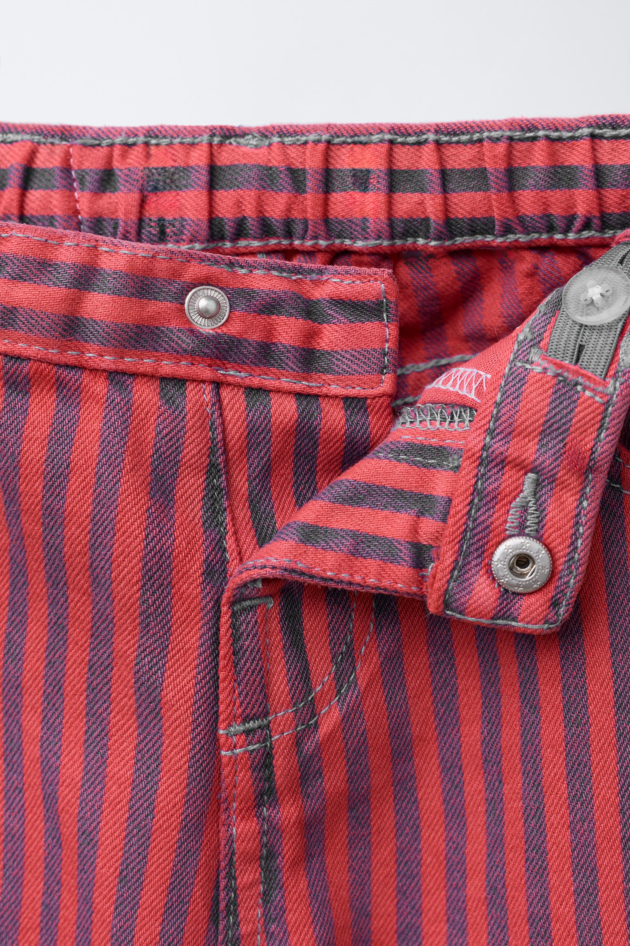STRIPED STRAIGHT TWILL PANTS