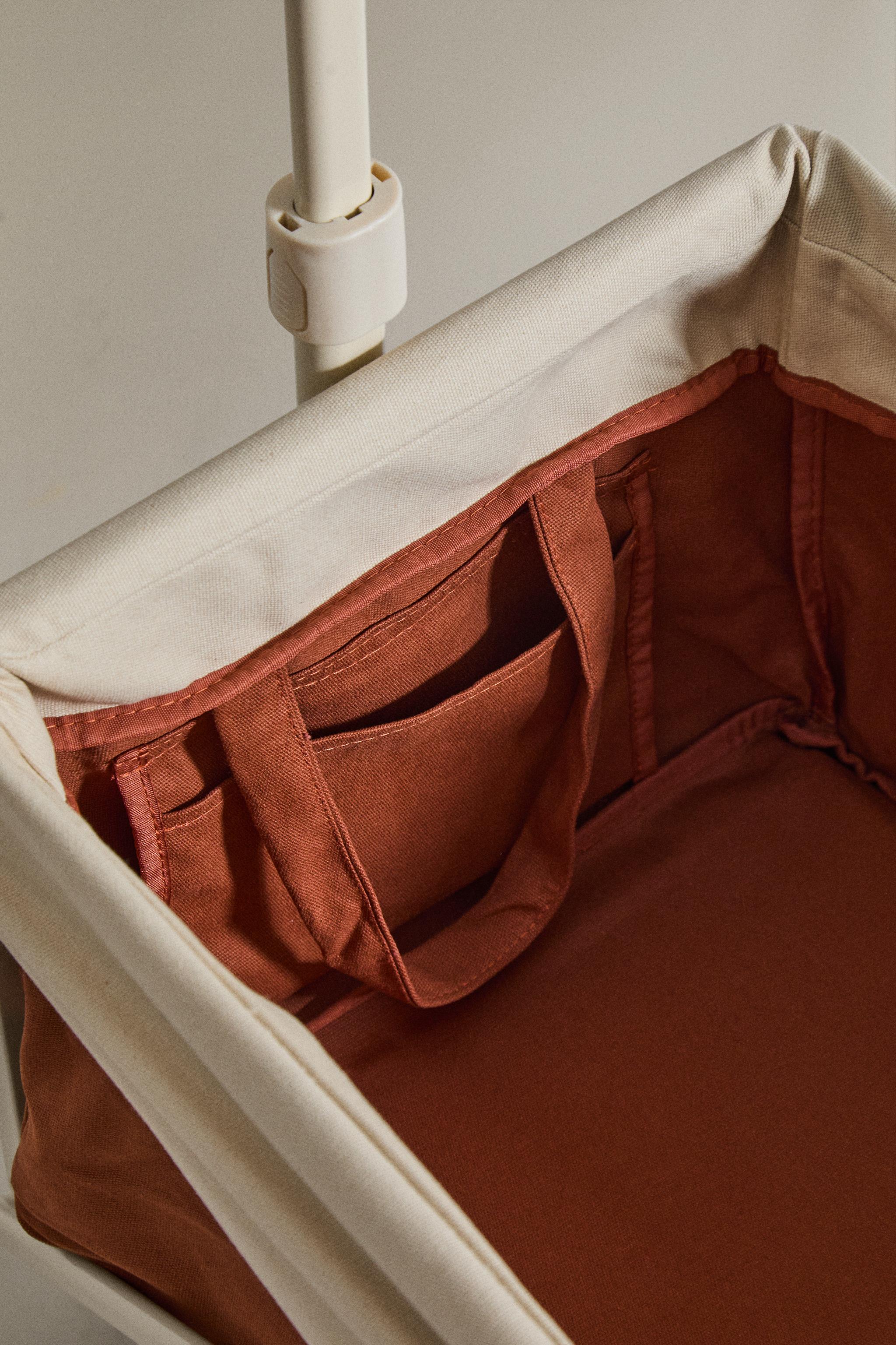 FOLDING COTTON BEACH TROLLEY — Brick