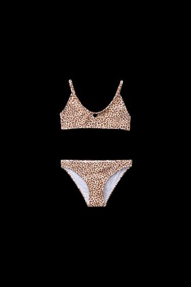 6-14 JAHRE/ BIKINI MIT TIERMUSTER UND CUT-OUT - Hellbeige von Zara - Bild 0
