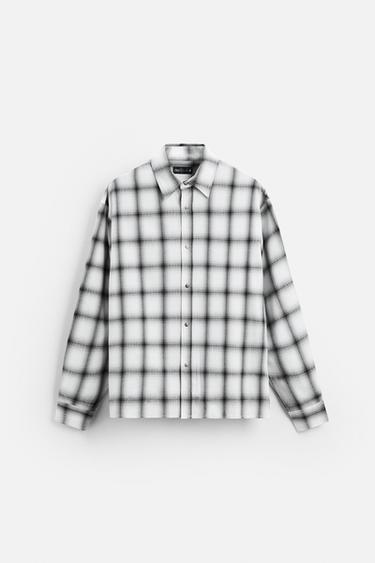 CAMISA RELAXED FIT CUADROS - Blanco / Negro de Zara