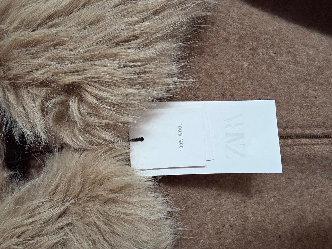 100% WOOL FAUX FUR LAPEL JACKET - Image 4