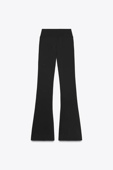 SEAMLESS POLYAMIDE FLARE TROUSERS - Black by Zara - Image 6