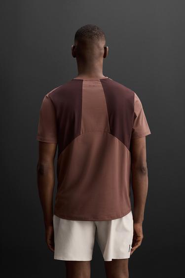 TRAINING COLOUR BLOCK T-SHIRT - Burgundy by Zara - Image 2