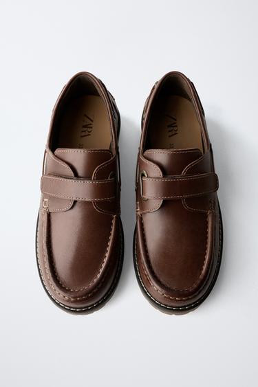 LEATHER BOAT SHOES - Brown by Zara - Image 3