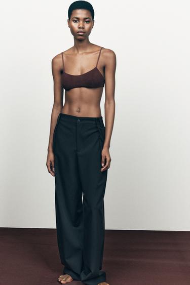 LIMITED EDITION 100% LEATHER BRA - Dark brown by Zara - Image 2