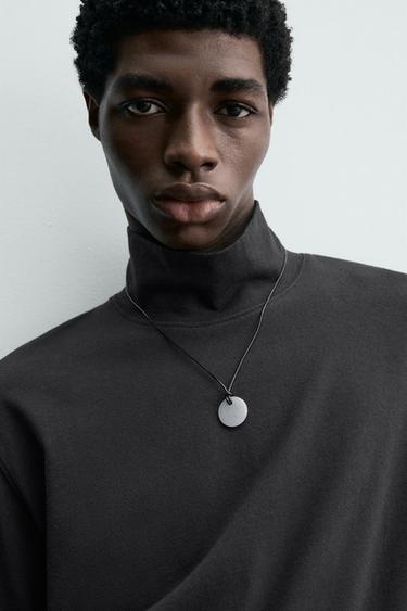 T-SHIRT À COL CHEMINÉE - Bleu marine foncé de Zara - Image 5