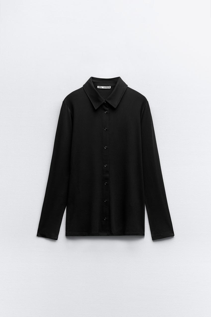 FITTED BUTTONED SHIRT - Black