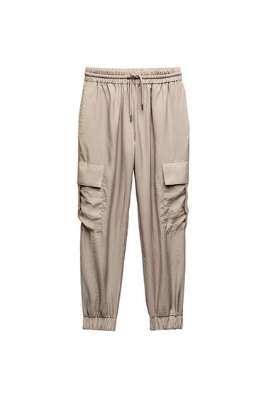 CARGO TROUSERS WITH ELASTICATED WAISTBAND