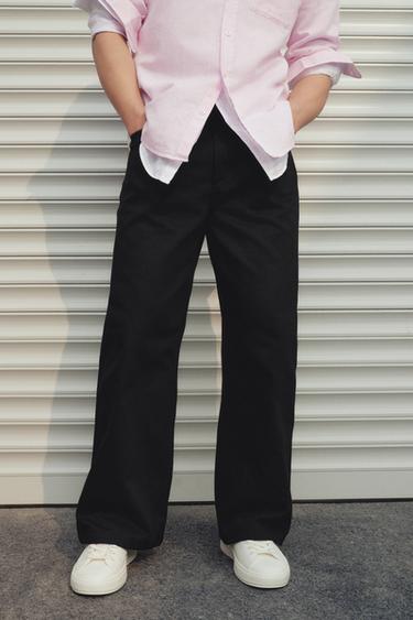 RELAXED FIT TROUSERS - Black by Zara