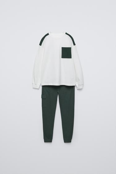 6-14 ANOS/PIJAMA COM ESTAMPA DE MONTANHA - Verde da Zara