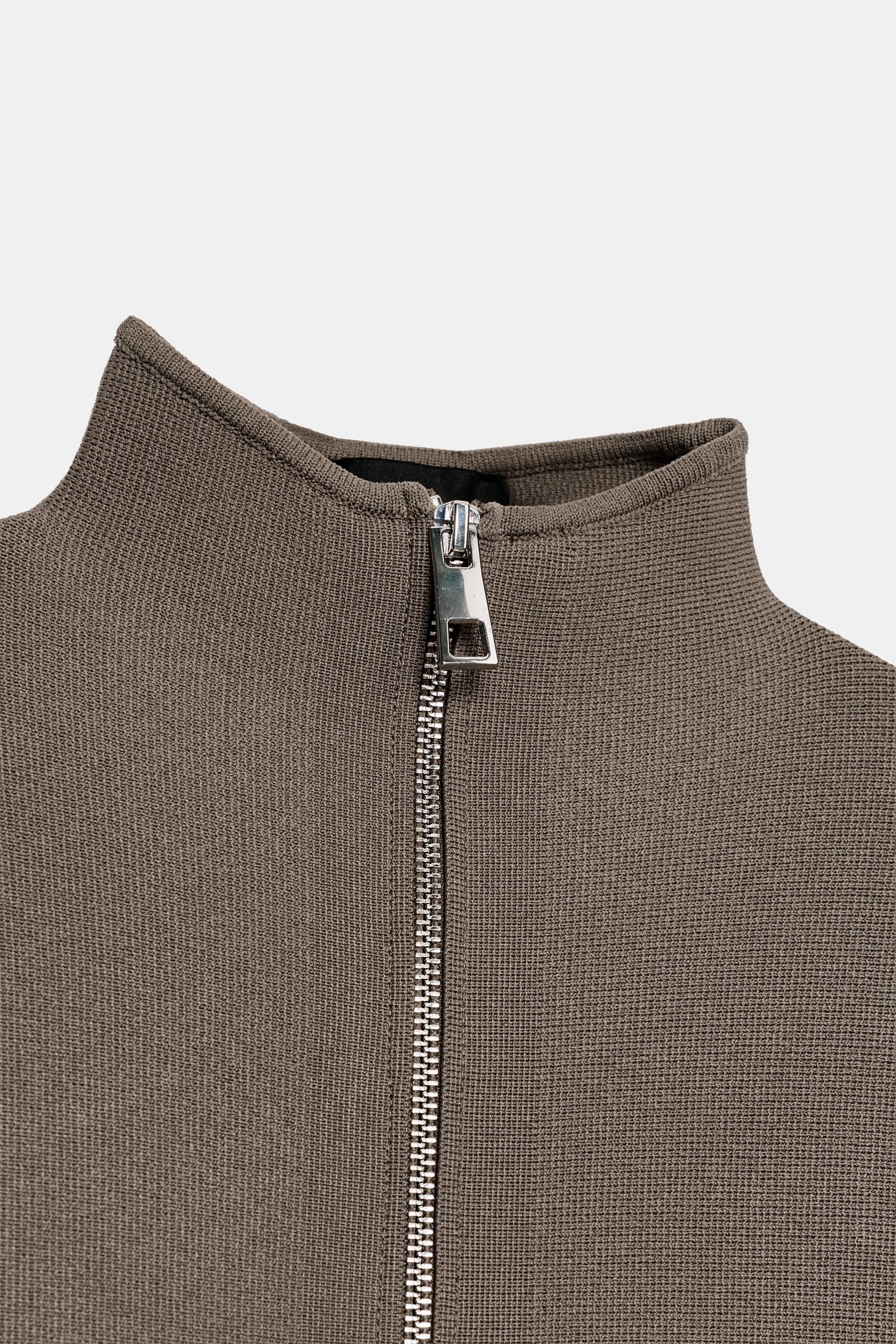 Zara GATHERED KNIT JACKET görsel 8