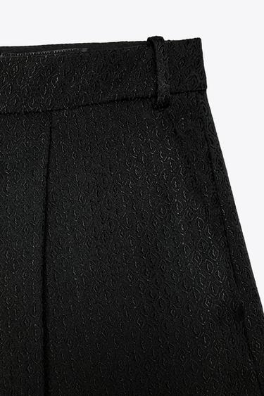 JACQUARD PLEATED TROUSERS ZW COLLECTION - Black by Zara - Image 6