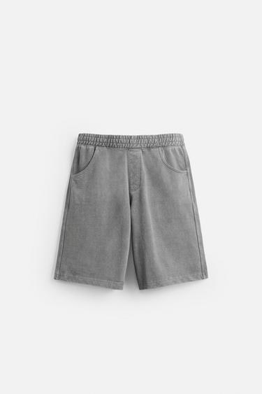 QUẦN SHORT BERMUDA JOGGER DÁNG BAGGY FIT - Màu xám nhạt từ Zara