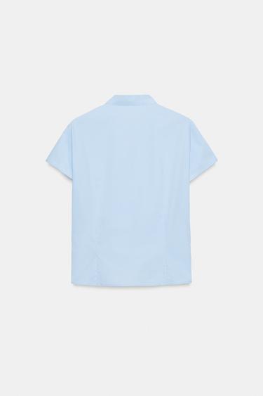 CHEMISE POPELINE À BRANDENBOURGS - Bleu de Zara - Image 4