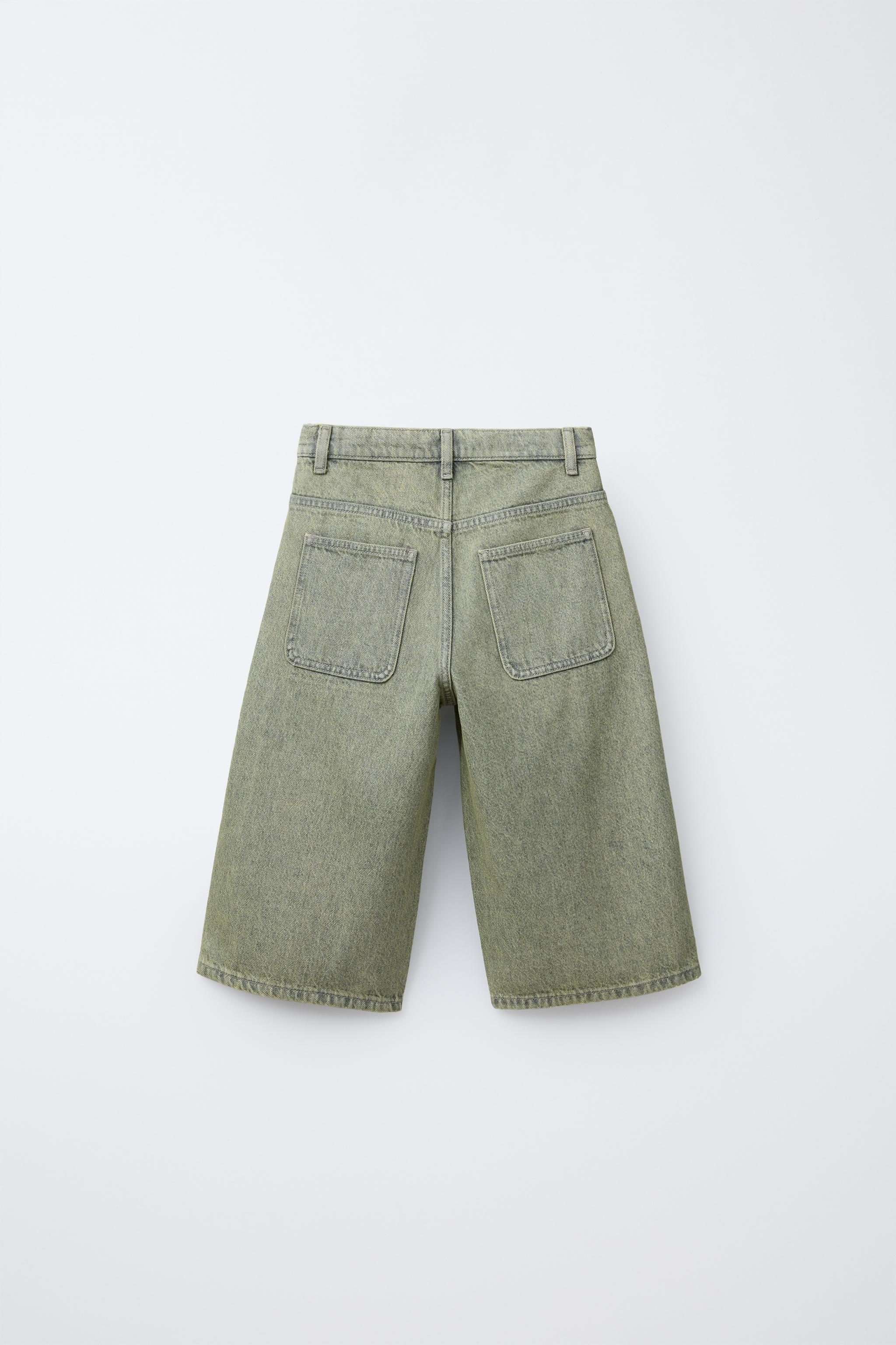LONG BERMUDA EN DENIM EFFET DÉLAVÉ