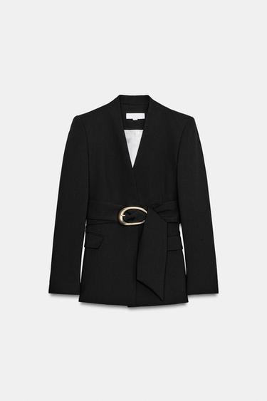 BLAZER CINTURÓN HEBILLA DORADA SET - Negro de Zara