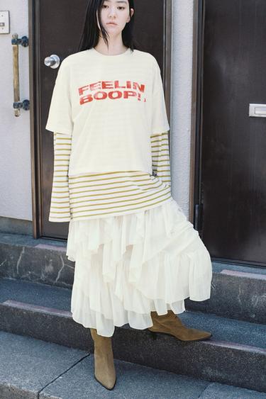 FALDA BAMBULA ZW COLLECTIONオフホワイトZaraのFALDA BAMBULA ZW COLLECTION - オフホワイト 