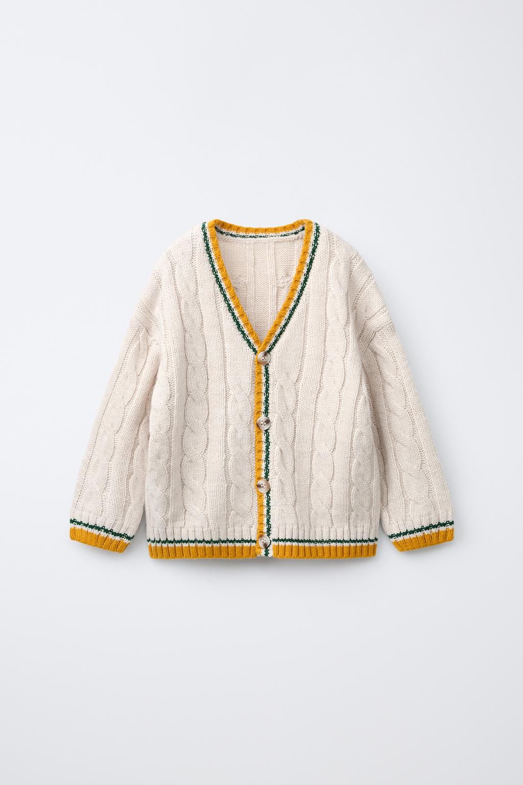 CARDIGAN CABLE-KNIT VARSITY