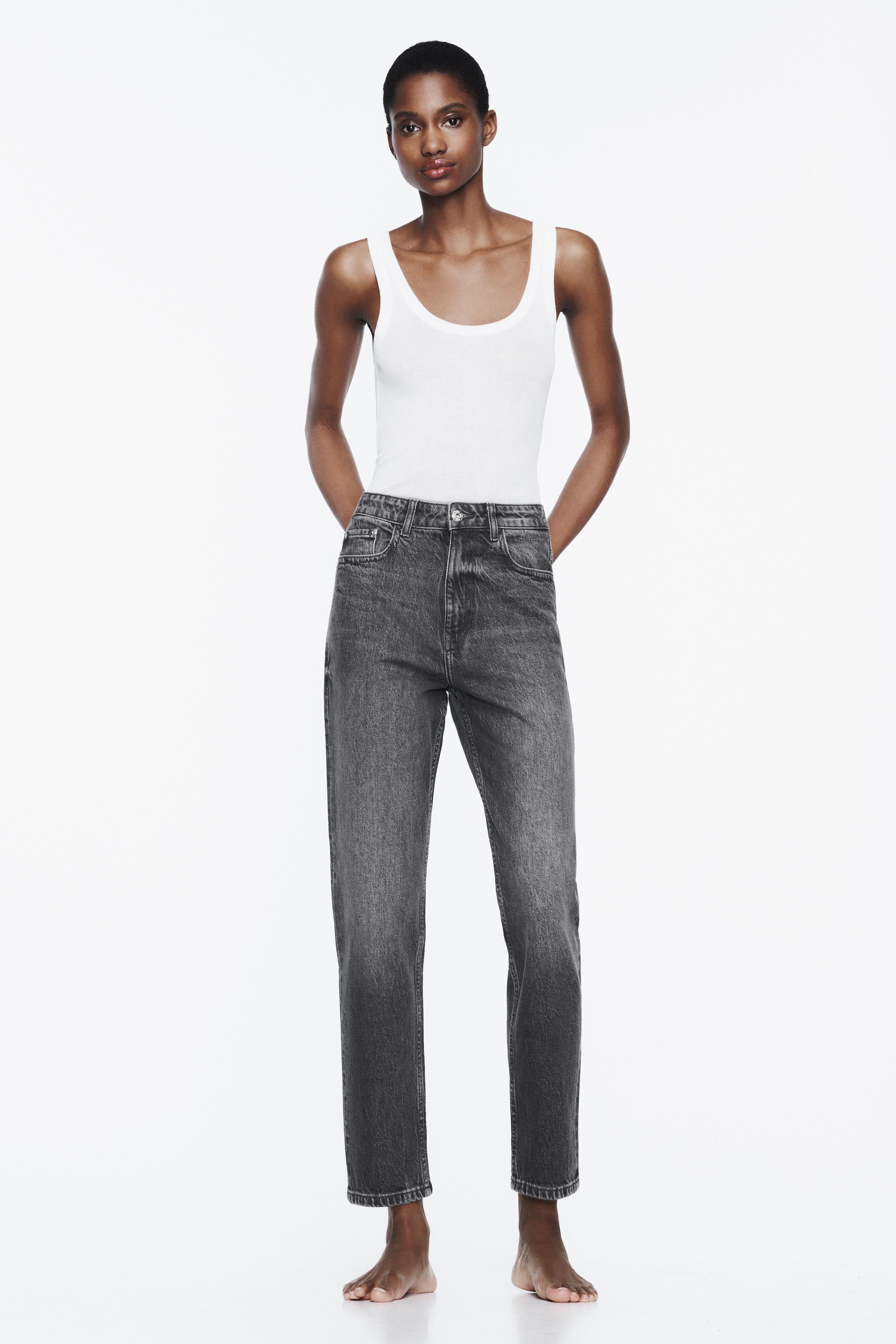 Zara FAUX LEATHER MOM FIT PANTS