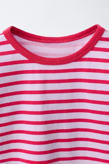 T-SHIRT À RAYURES - Rouge de Zara - Image 2