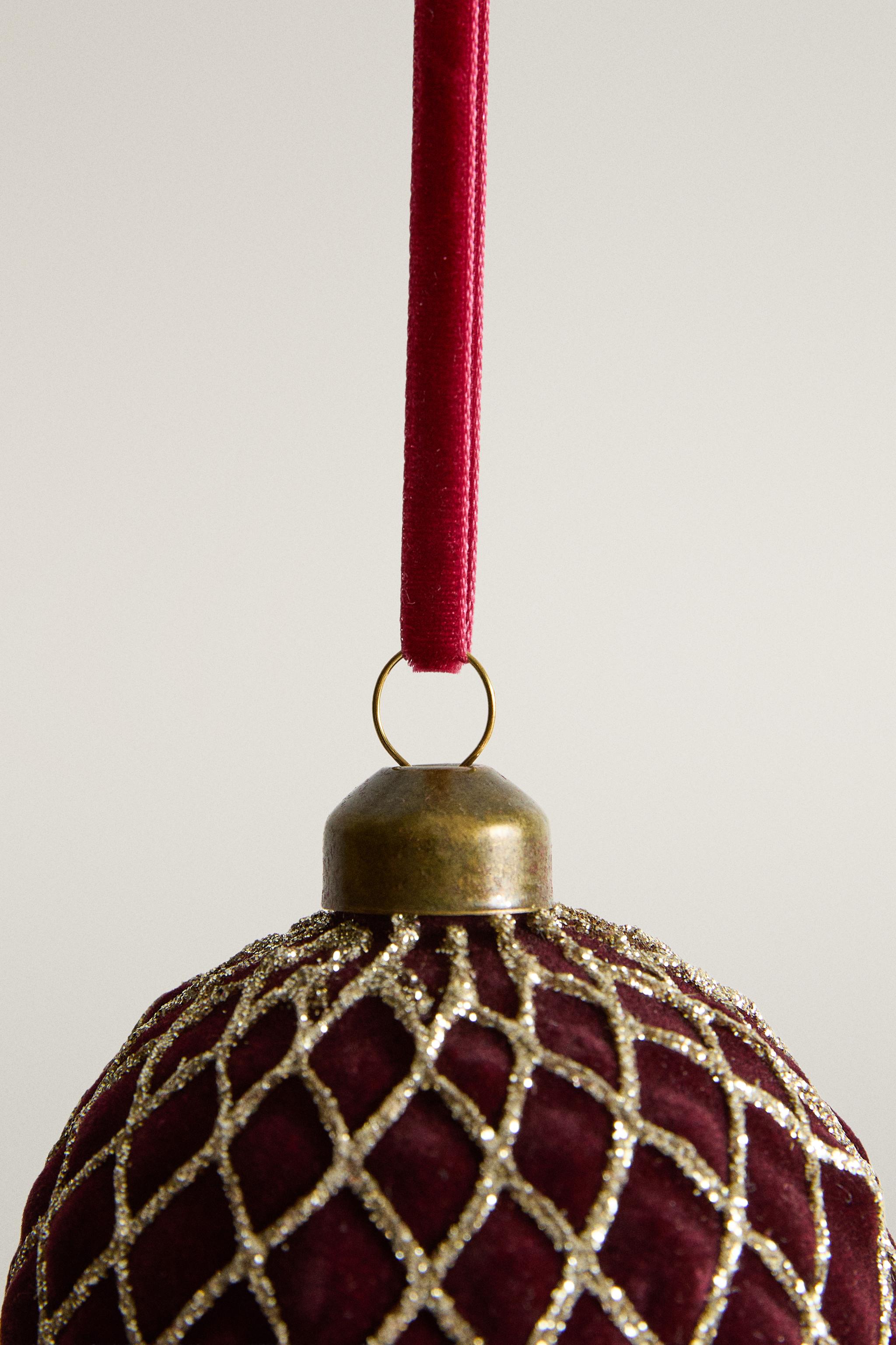 DÉCORATION BOULE SAPIN DE NOËL VELOURS