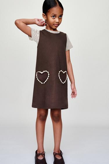 PONTE ROMA DRESS WITH HEART POCKETS - Chocolate by Zara