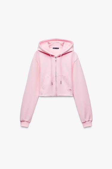 CROPPED-SWEATSHIRT INTERLOCK - Pastellrosa von Zara - Bild 0